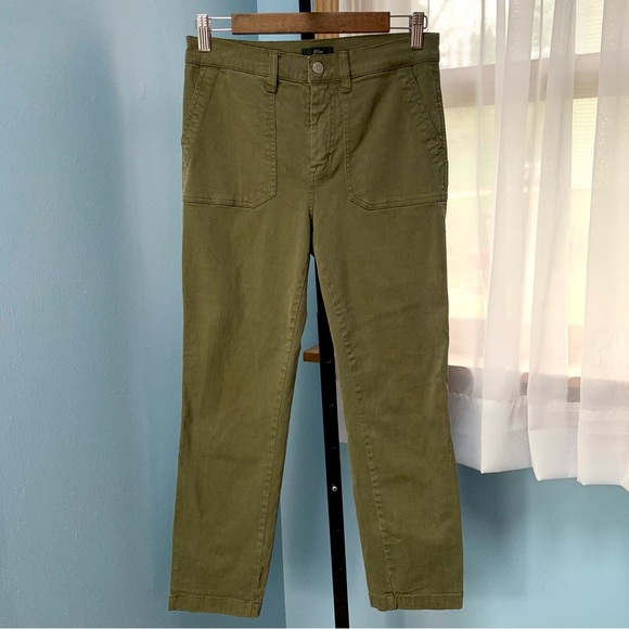 J. Crew Vintage Straight Cargo Pant in Olive Slub Sateen - Picture 3 of 9
